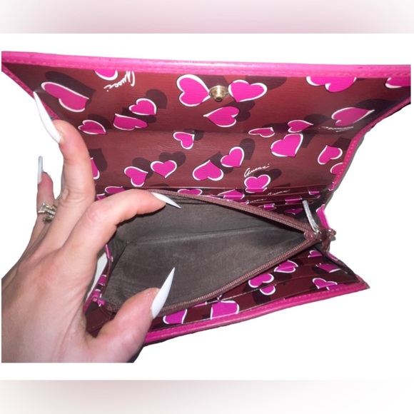 🩷 Gucci Heart Interlocking GG Long Continental Snap Wallet Pink Limited Edition - Picture 6 of 15